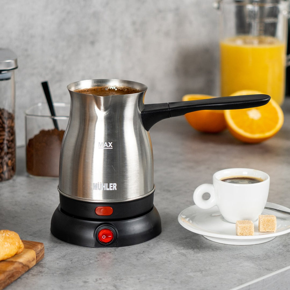Elektrisk tyrkisk kaffekande i rustfrit stål fra Termomax