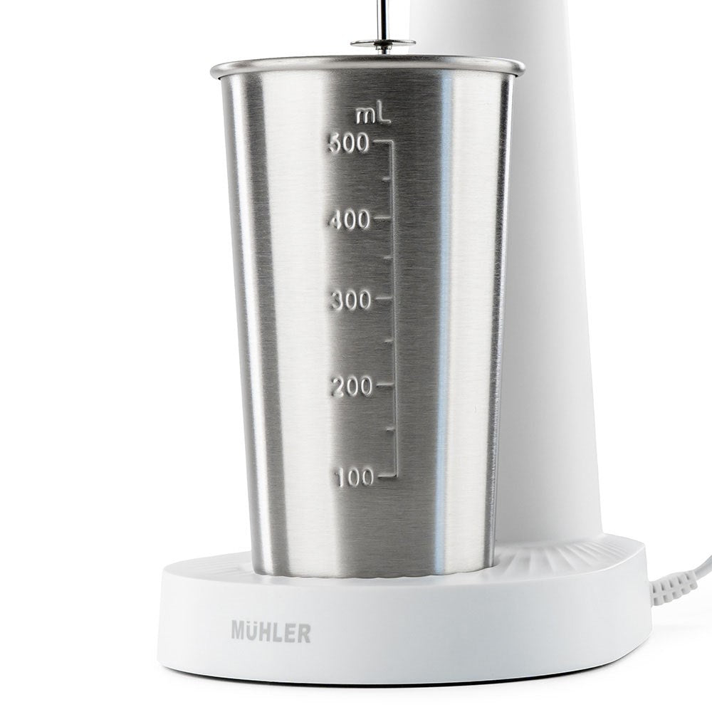 Elektrisk drinkmikser i hvid finish fra Mühler