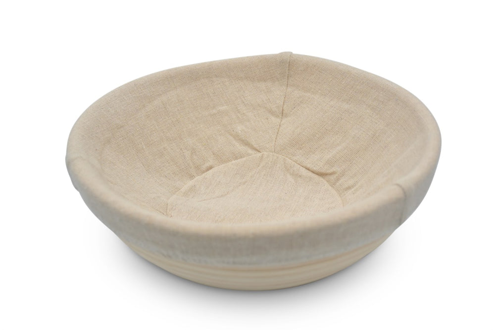 Hævekurv Ø 18 cm i rattan, med aftageligt klæde