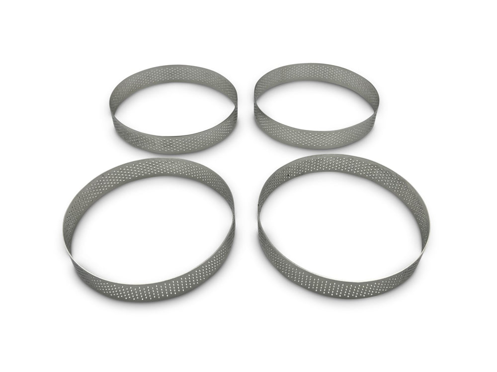 Perforeret tærtering, Ø 10 cm, 4 stk. fra Kokkens Køkkengrej