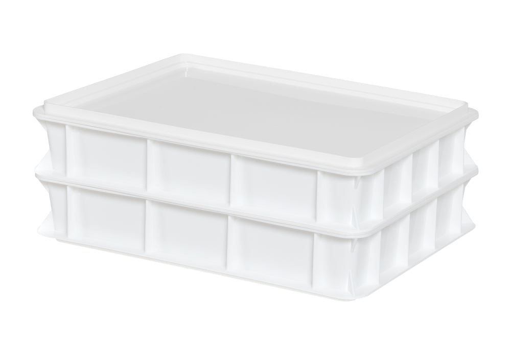 Hævekasse uden låg til pizzadej 40x30x8 cm, hvid