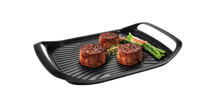 Grillpande 42 x 28 cm med riller og 2 termiske zoner