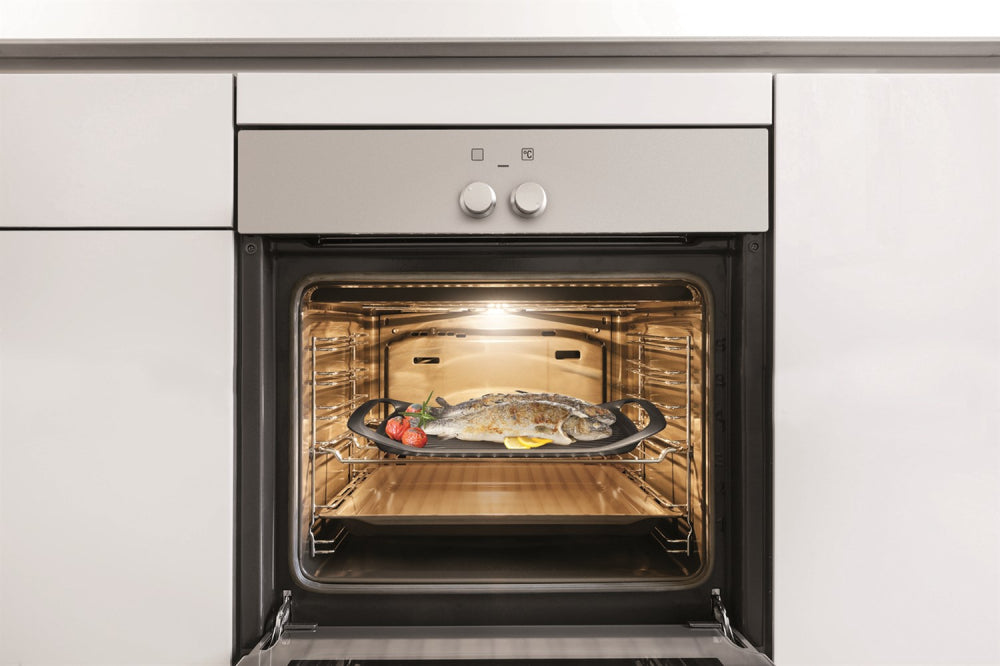 Grillpande 42 x 28 cm med riller og 2 termiske zoner