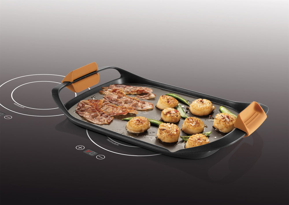 Grillpande 42 x 28 cm med glat overflade og 2 termiske zoner