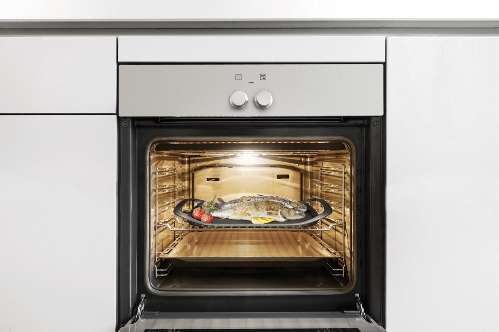 Grillpande 42 x 28 cm med glat overflade og 2 termiske zoner