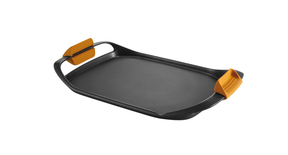 Grillpande 42 x 28 cm med glat overflade og 2 termiske zoner