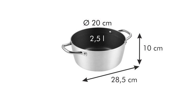 Gryde med non-stick belægning, 20 cm. 2,5 liter.