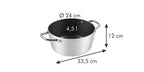 Gryde med non-stick belægning, 24 cm. 4,5 liter.