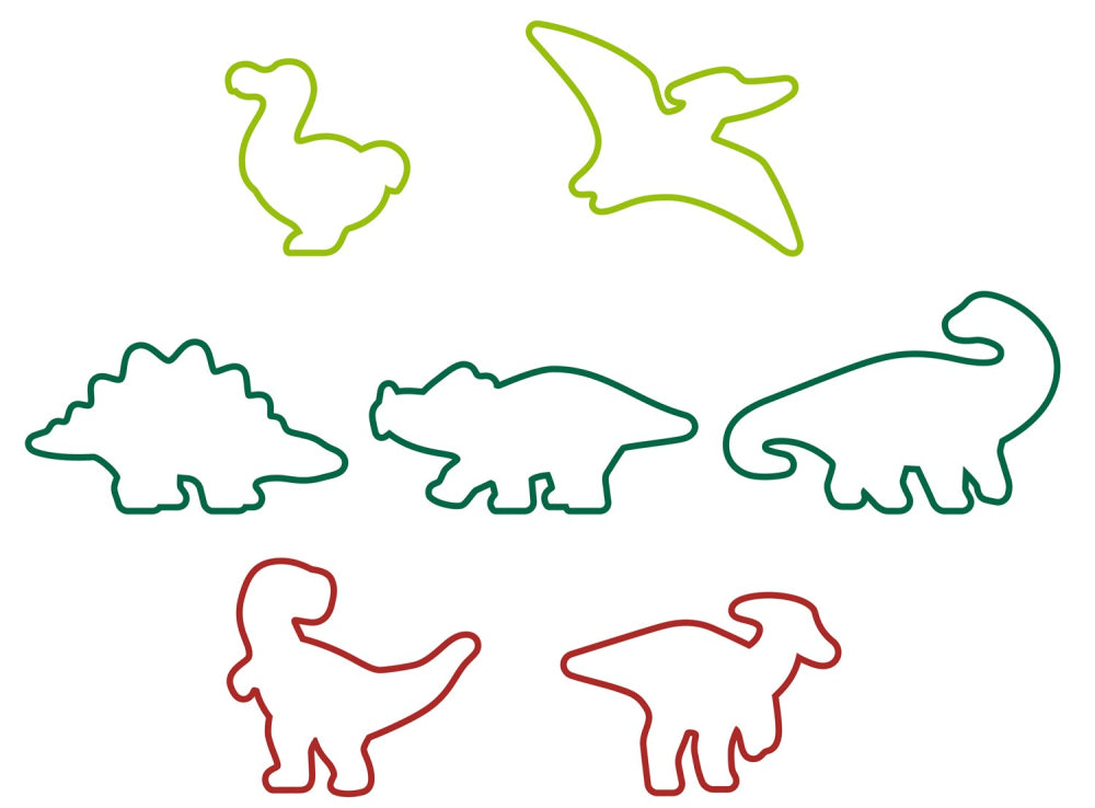 Udstikkersæt med 7 forskellige dinosaurer