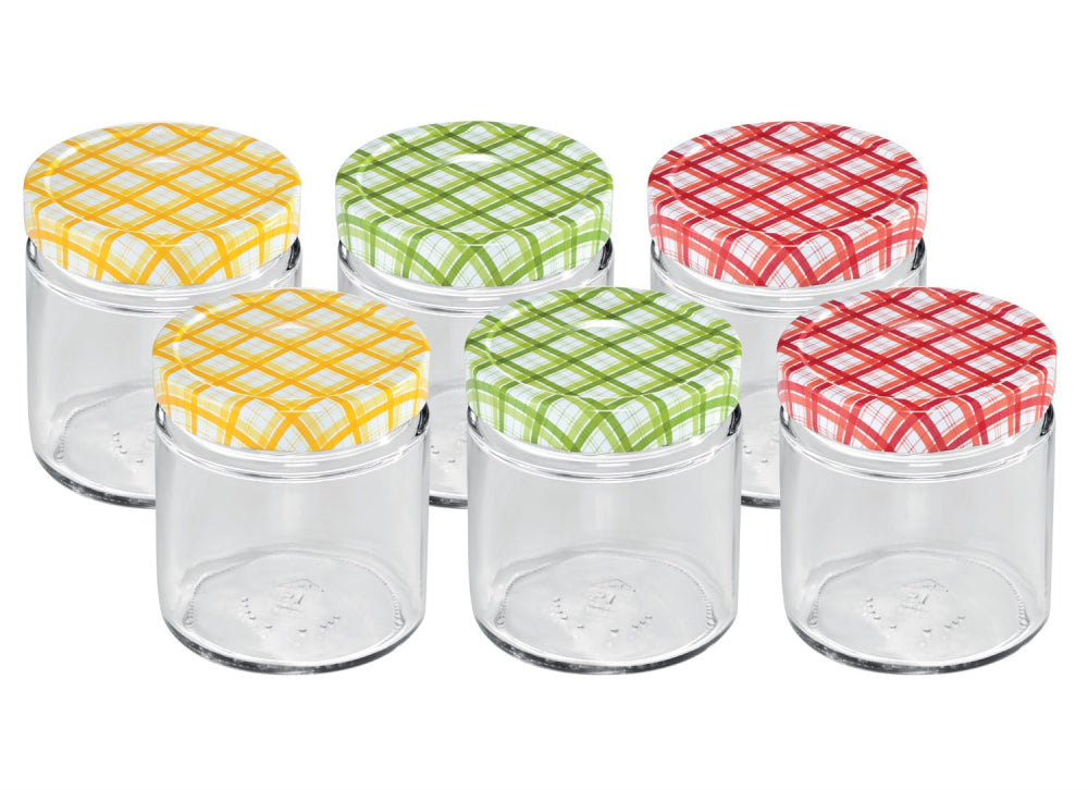 Patent glas med låg til marmelade, henkogning eller lignende, 200 ml, 6 stk.