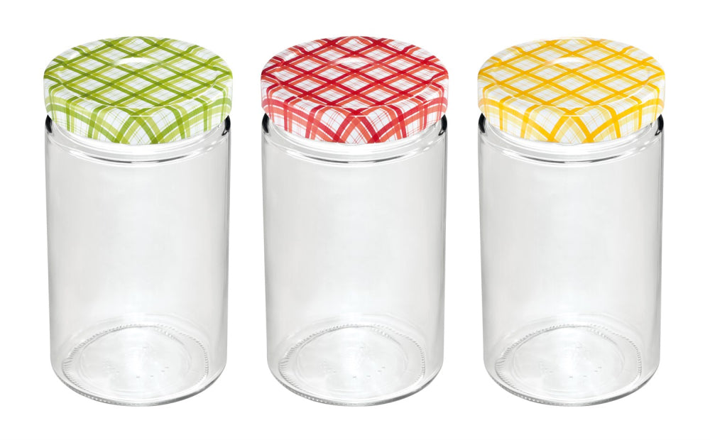 Patent glas med låg til marmelade, henkogning eller lignende, 400 ml, 3 stk.