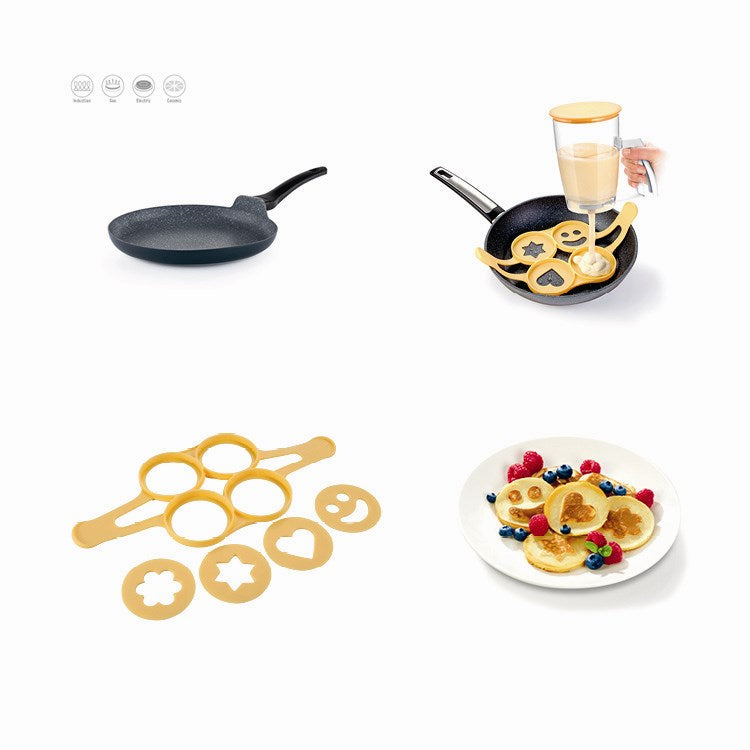 Pandekage starter sæt med pande og silikone forme til små pandekager