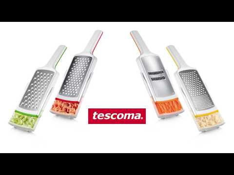 Video: Julienne jern  til fremstilling af fine strimler med smart opsamler og beskyttelse fra Tescoma
