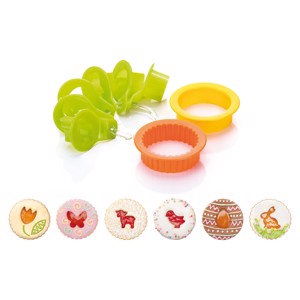 Udstikker sæt til småkager med  6  påskemotiver fra Tescoma